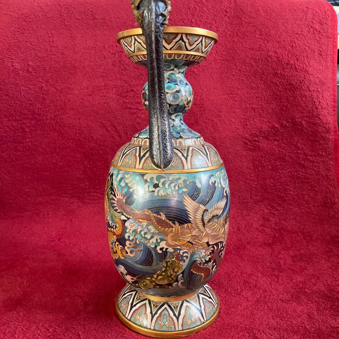 双龍、飛虎➖法蜋彩絵花瓶