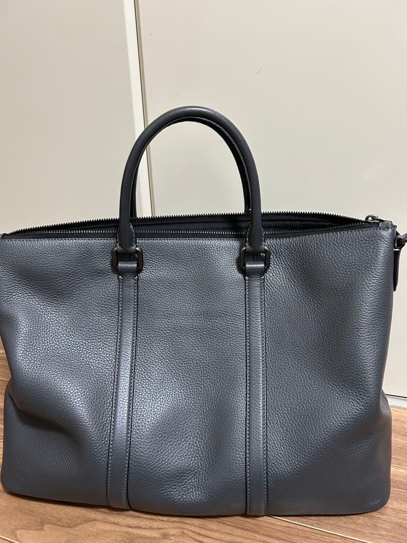 COACH グレー レザー ビジネスバッグ