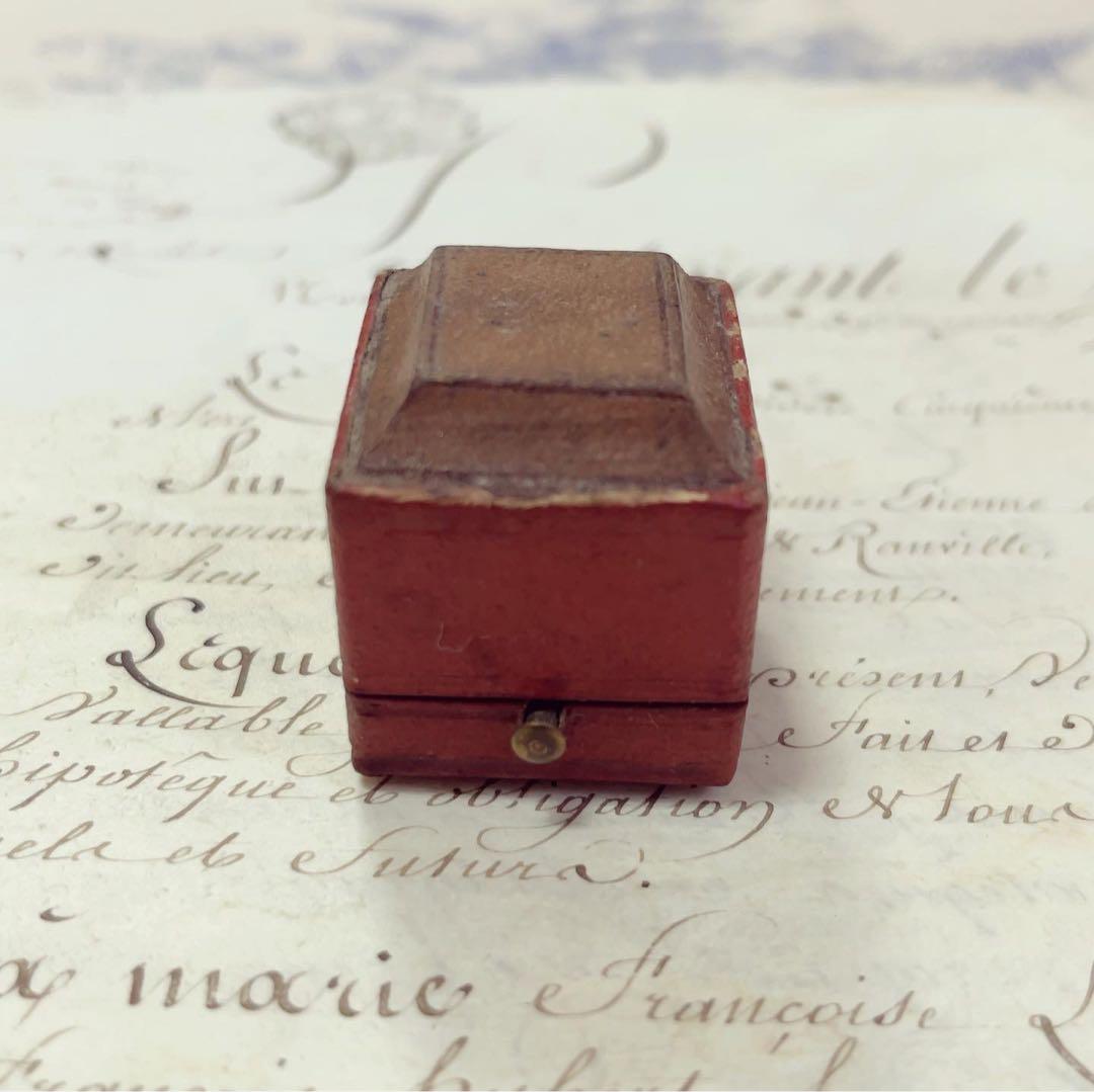 値下 フランスアンティーク　小さなリングボックス　本革