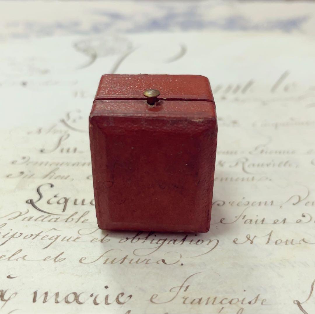 値下 フランスアンティーク　小さなリングボックス　本革