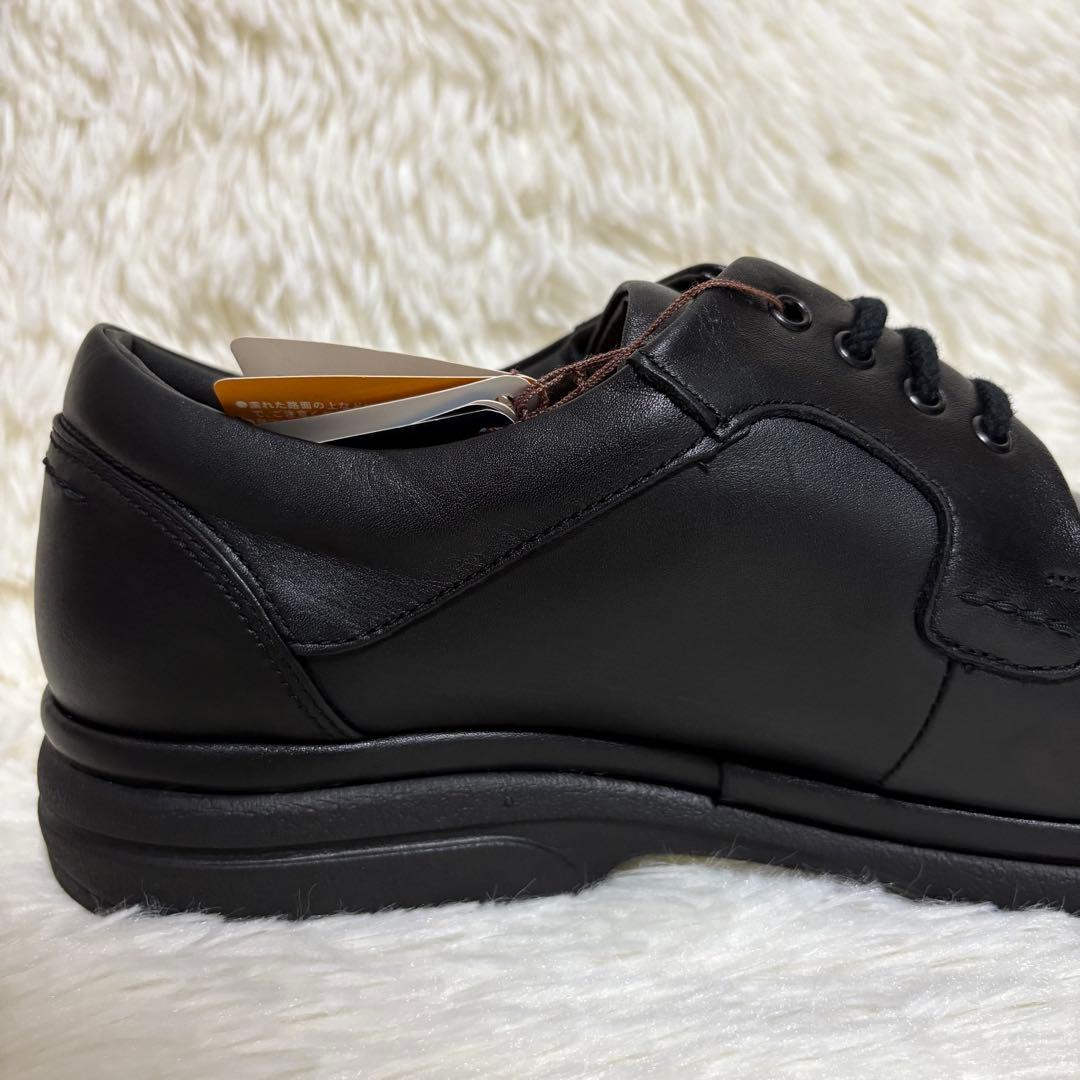 【タグ付】 アシックス Pedala レザースニーカー ブラック 24.5 4E