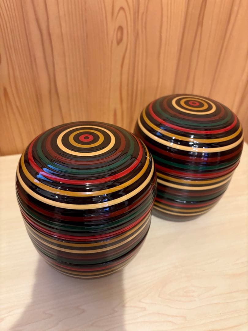 信玄弁当箱　独楽塗り　２客セット