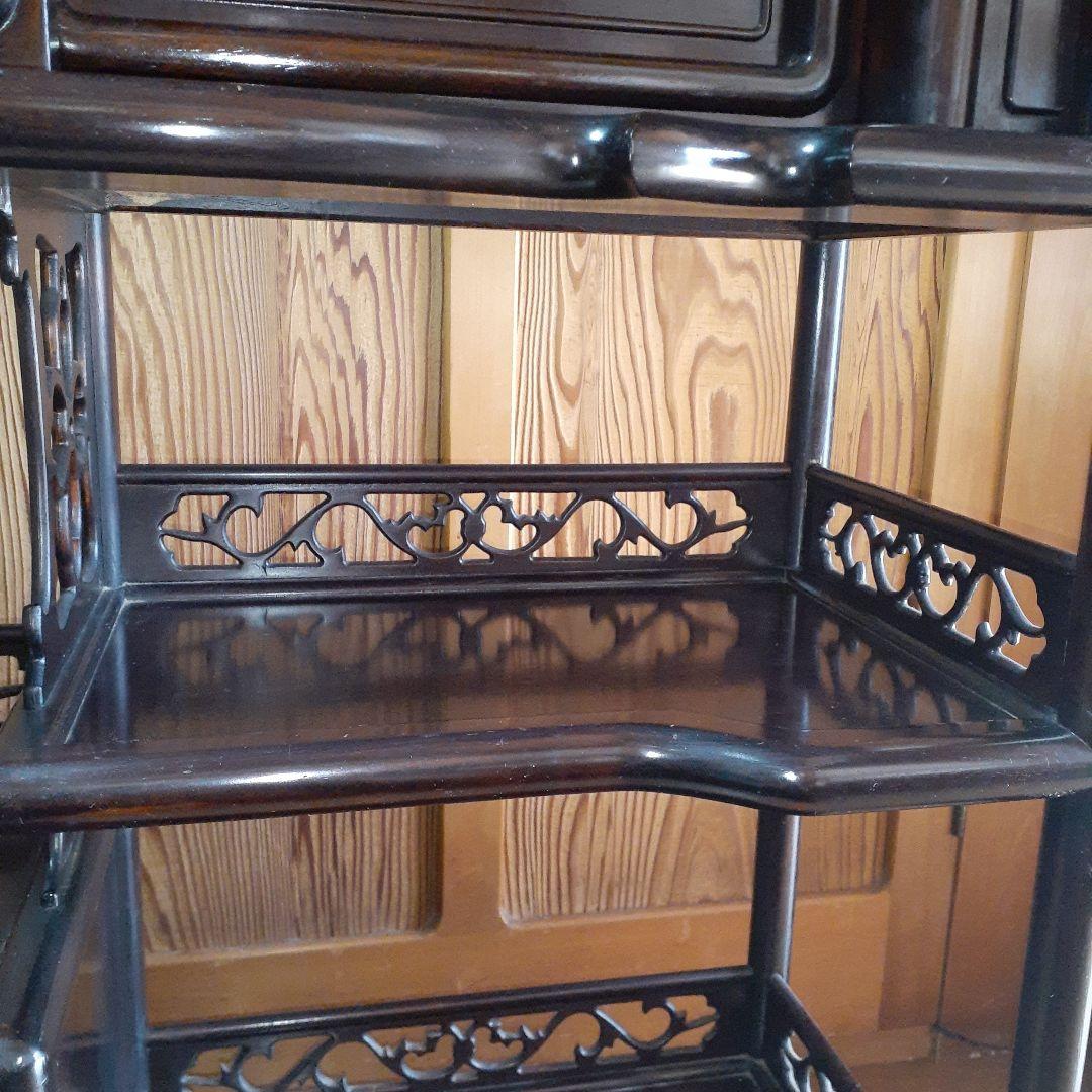 最終価格【長期保管品】茶棚 茶箪笥 昭和レトロ 古家具 飾棚 松竹模様 古民家