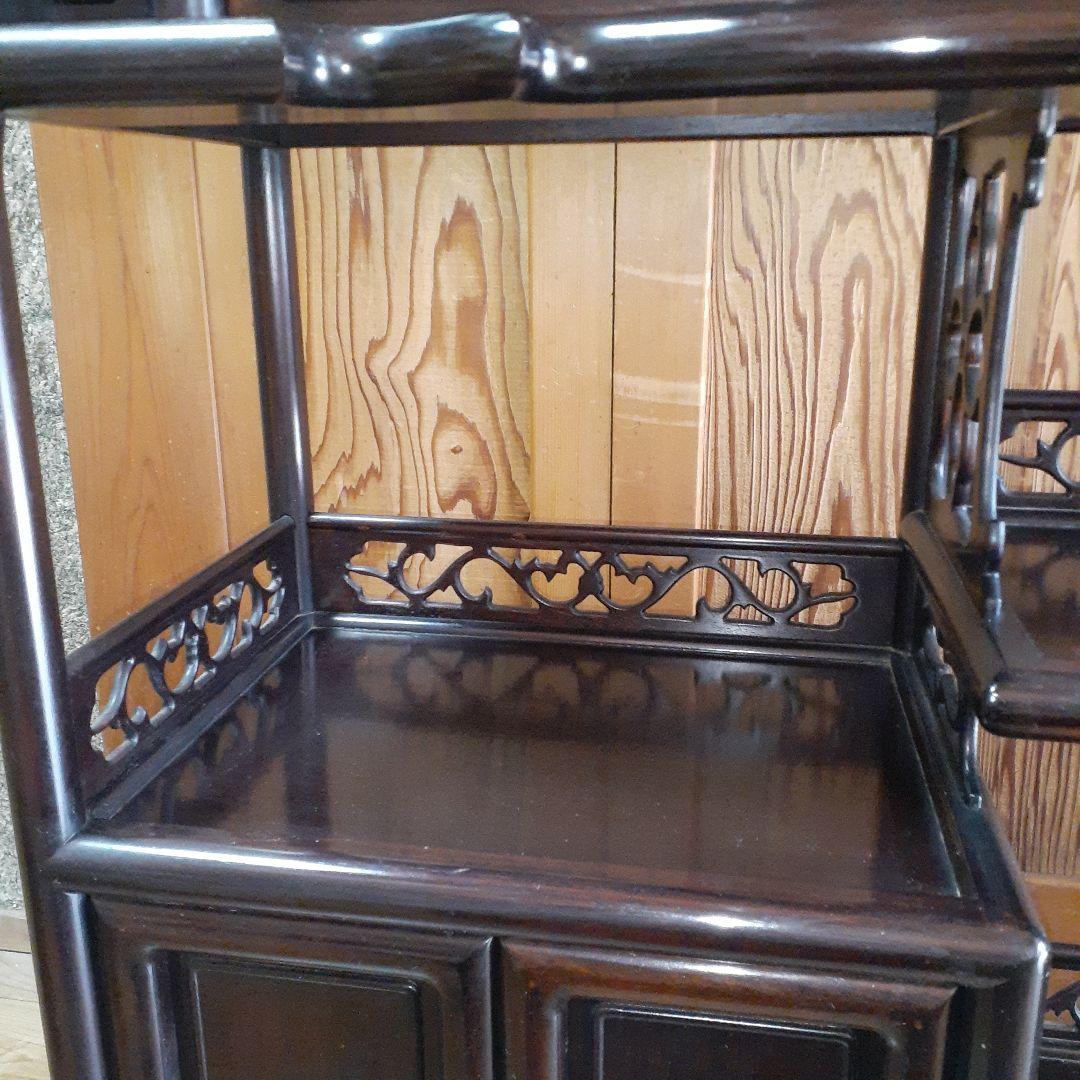 最終価格【長期保管品】茶棚 茶箪笥 昭和レトロ 古家具 飾棚 松竹模様 古民家