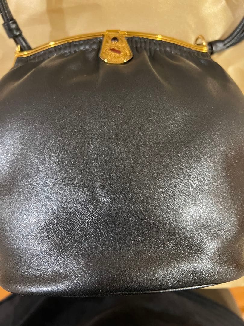 HAMANO ハマノ　濱野　ラムレザー　ハンドバッグ　石付き