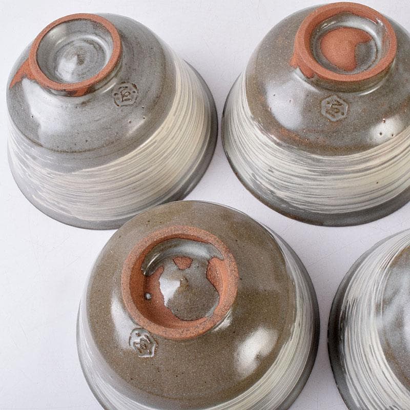 リンゴスパンキー 　京焼　玉欽作　三島手　数茶碗　十客　共箱　8535D