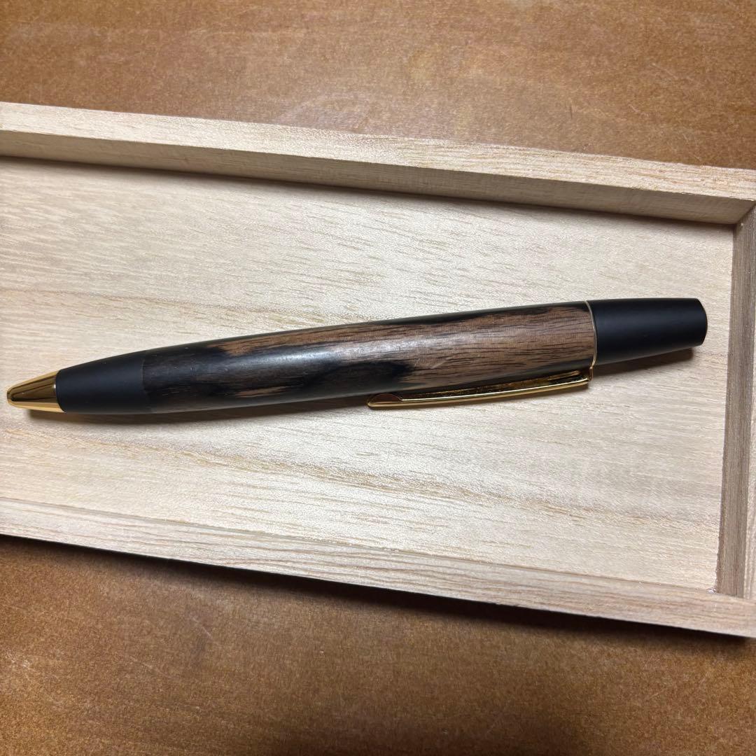l.Xy_qth出品 野原工芸 特上黒柿 ロータリーボールペン