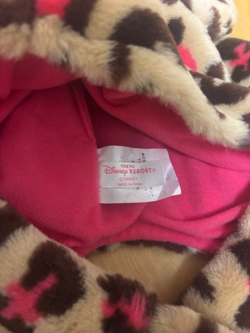 ♡ディズニーリゾート♡ミニーちゃん♡ヒョウ柄マフラーファンキャップ