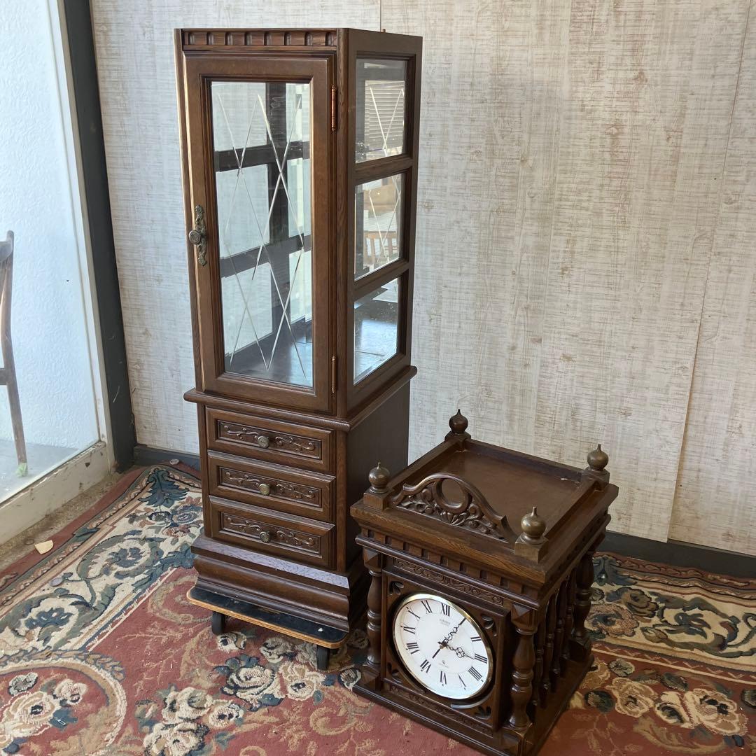 昭和レトロ シチズン クリストロン ホールクロック 柱時計 飾り棚ショーケース