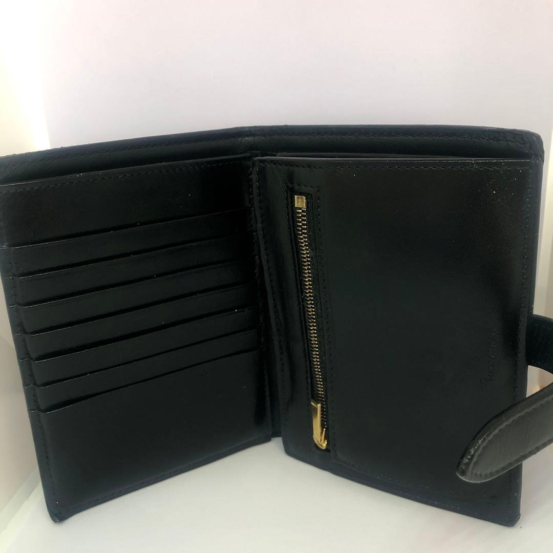 【最安値】CELINE セリーヌ　二つ折り財布　レザー ストラップ　付属品あり