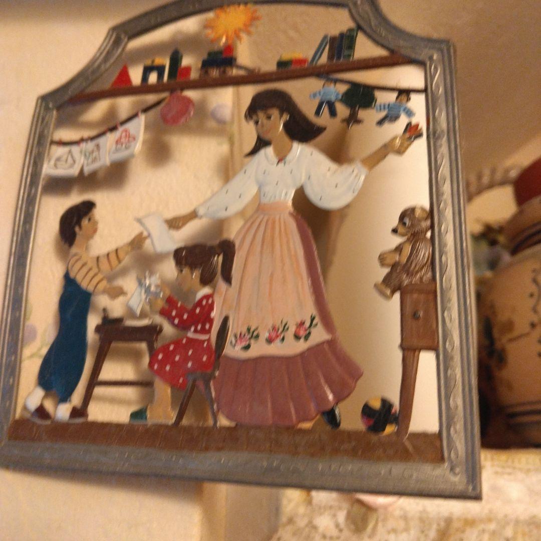 値下げ　美品ヨーロッパで購入　家庭的なシーンのアートパネルセット