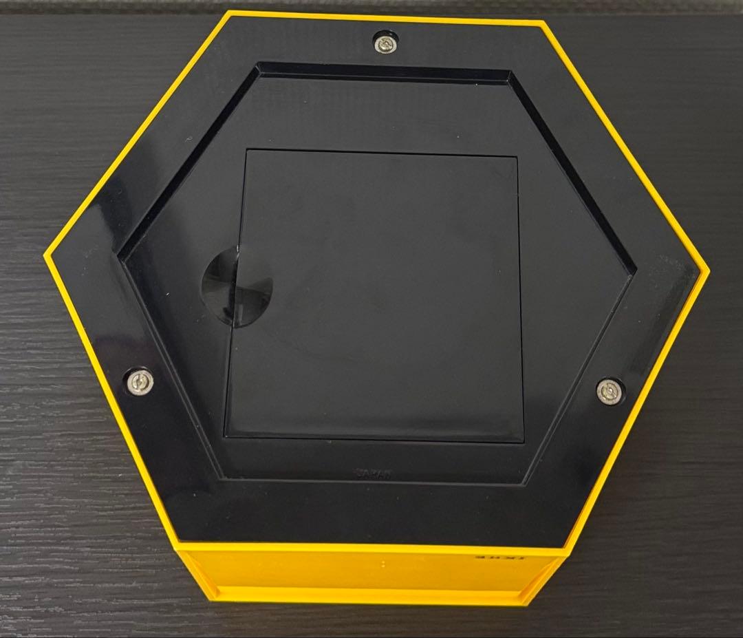 【昭和レトロ】セイコー 置き時計 イエロー 六角形 スペースエイジ 激レア