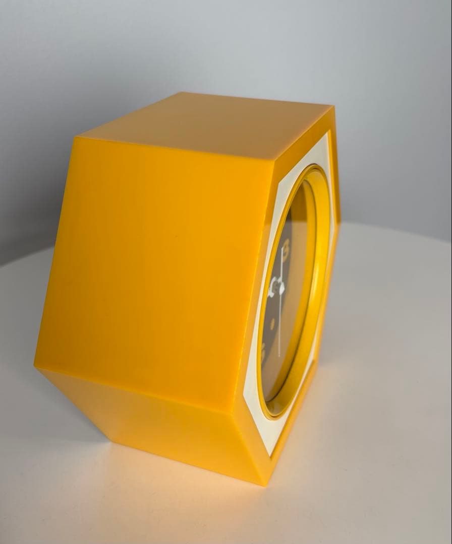 【昭和レトロ】セイコー 置き時計 イエロー 六角形 スペースエイジ 激レア