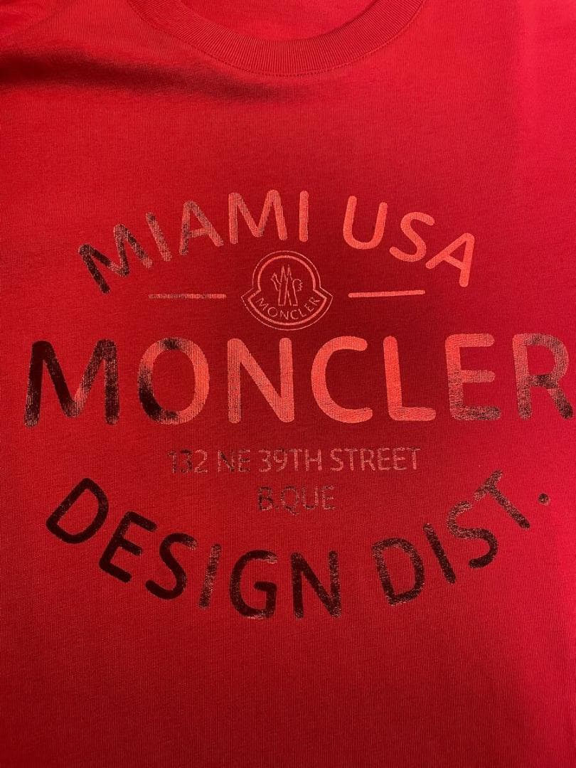 24SS　モンクレール メタリックロゴ　半袖 Tシャツ　レッド　MONCLER