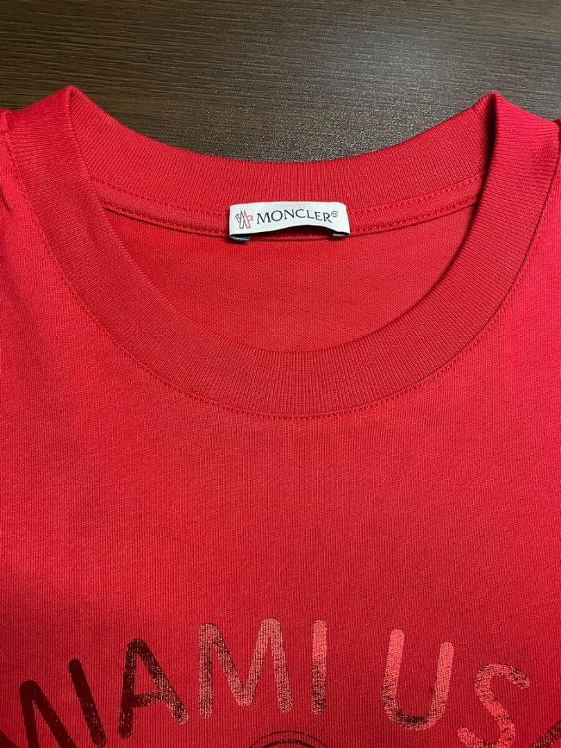 24SS　モンクレール メタリックロゴ　半袖 Tシャツ　レッド　MONCLER