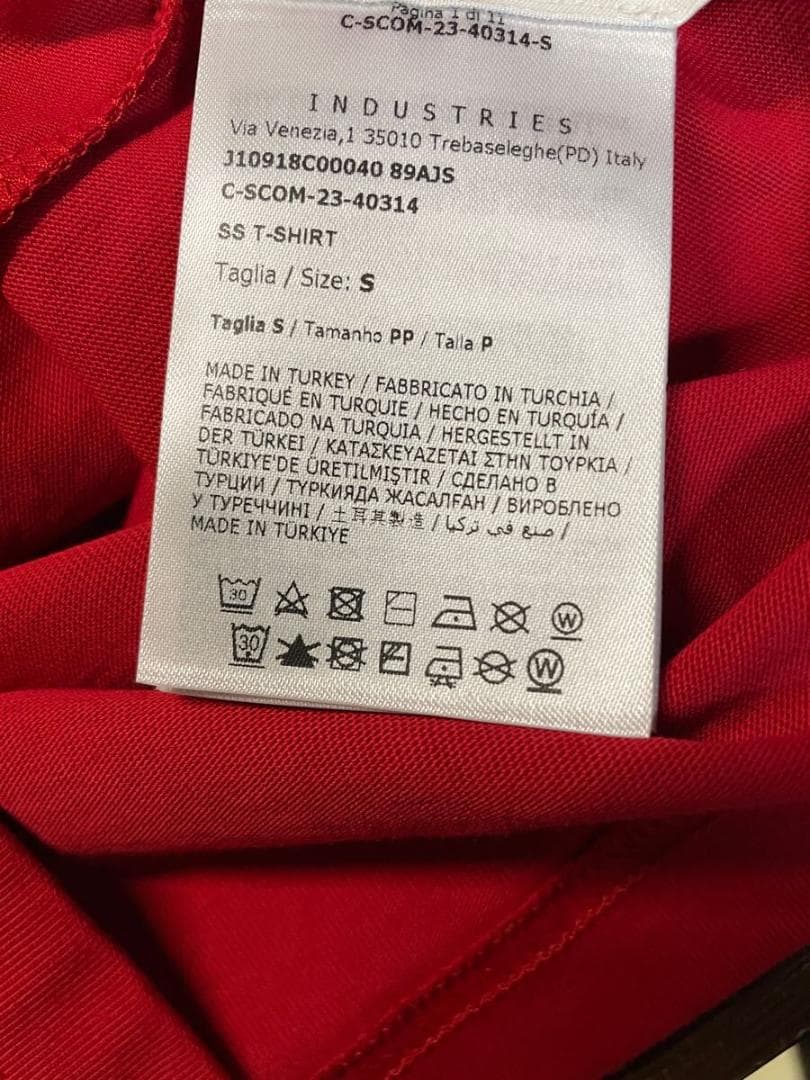 24SS　モンクレール メタリックロゴ　半袖 Tシャツ　レッド　MONCLER