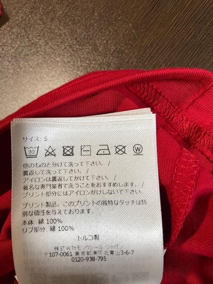 24SS　モンクレール メタリックロゴ　半袖 Tシャツ　レッド　MONCLER