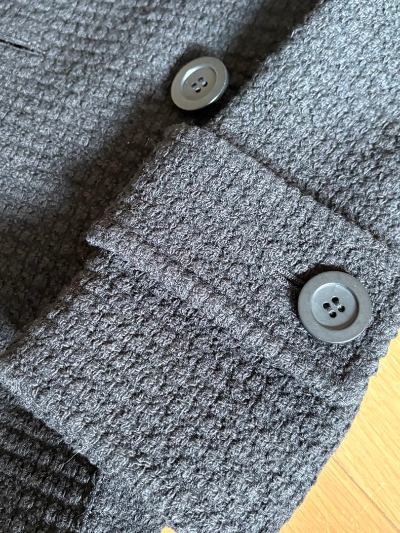 ８万円シルエット綺麗目　グレースコンチネンタル　ツィードハーフコート　ブラック