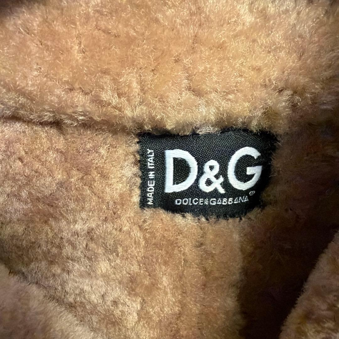 D&Gレザームートンジャケット M ダークブラウン