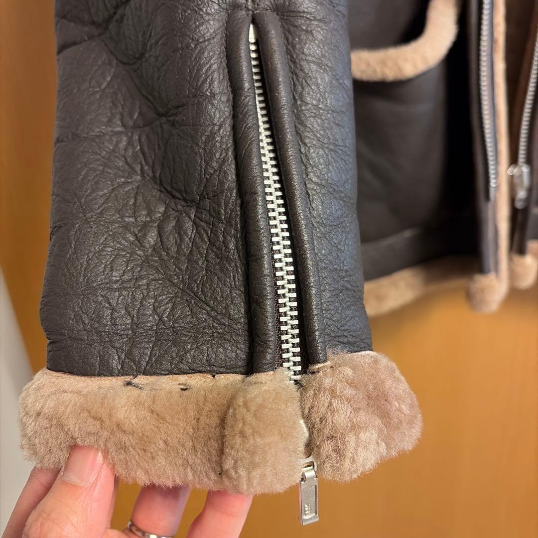 D&Gレザームートンジャケット M ダークブラウン