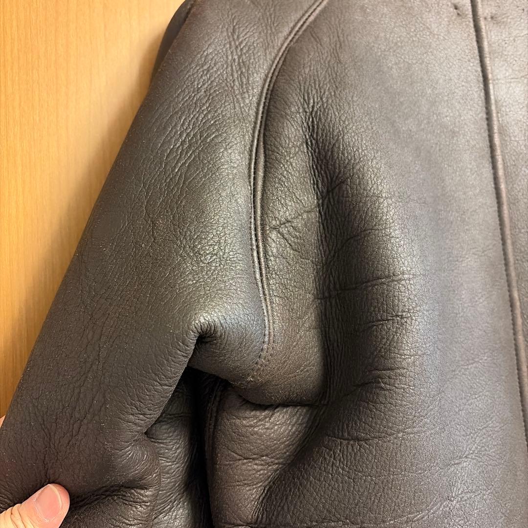 D&Gレザームートンジャケット M ダークブラウン