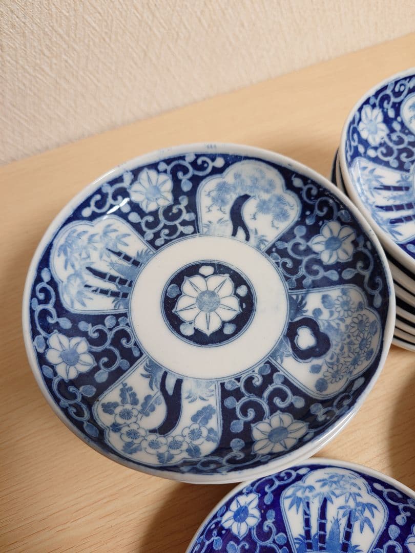 伊万里 伊万里焼 印判皿 松竹梅 【骨董品】小皿 16枚セット アンティーク