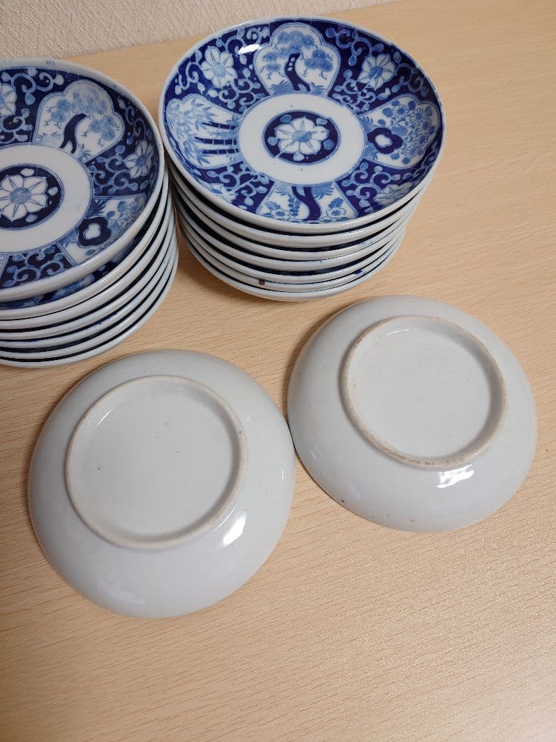 伊万里 伊万里焼 印判皿 松竹梅 【骨董品】小皿 16枚セット アンティーク