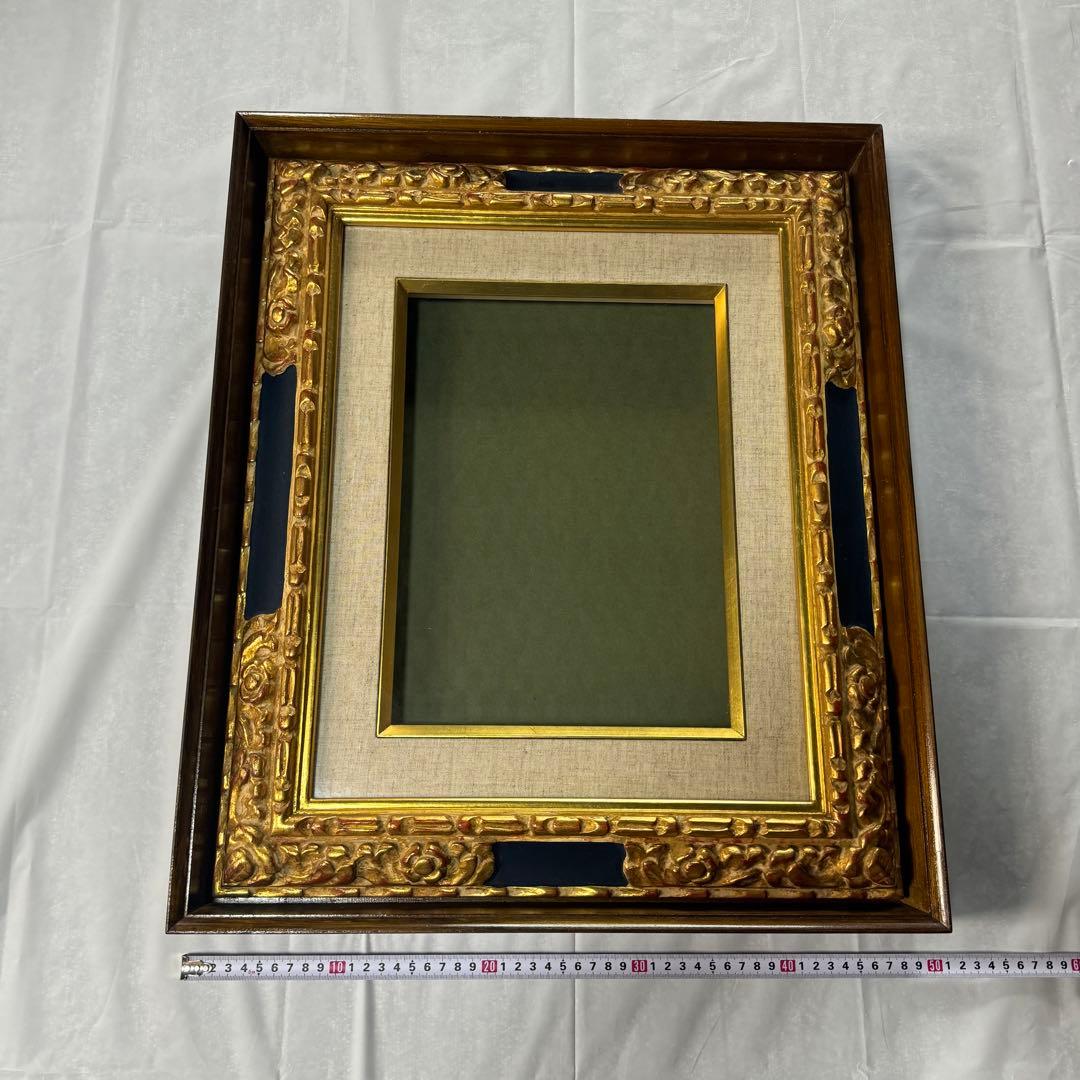 値下済 アンティーク調 豪華装飾 額縁 額 木製 ゴールドフレーム空額インテリア