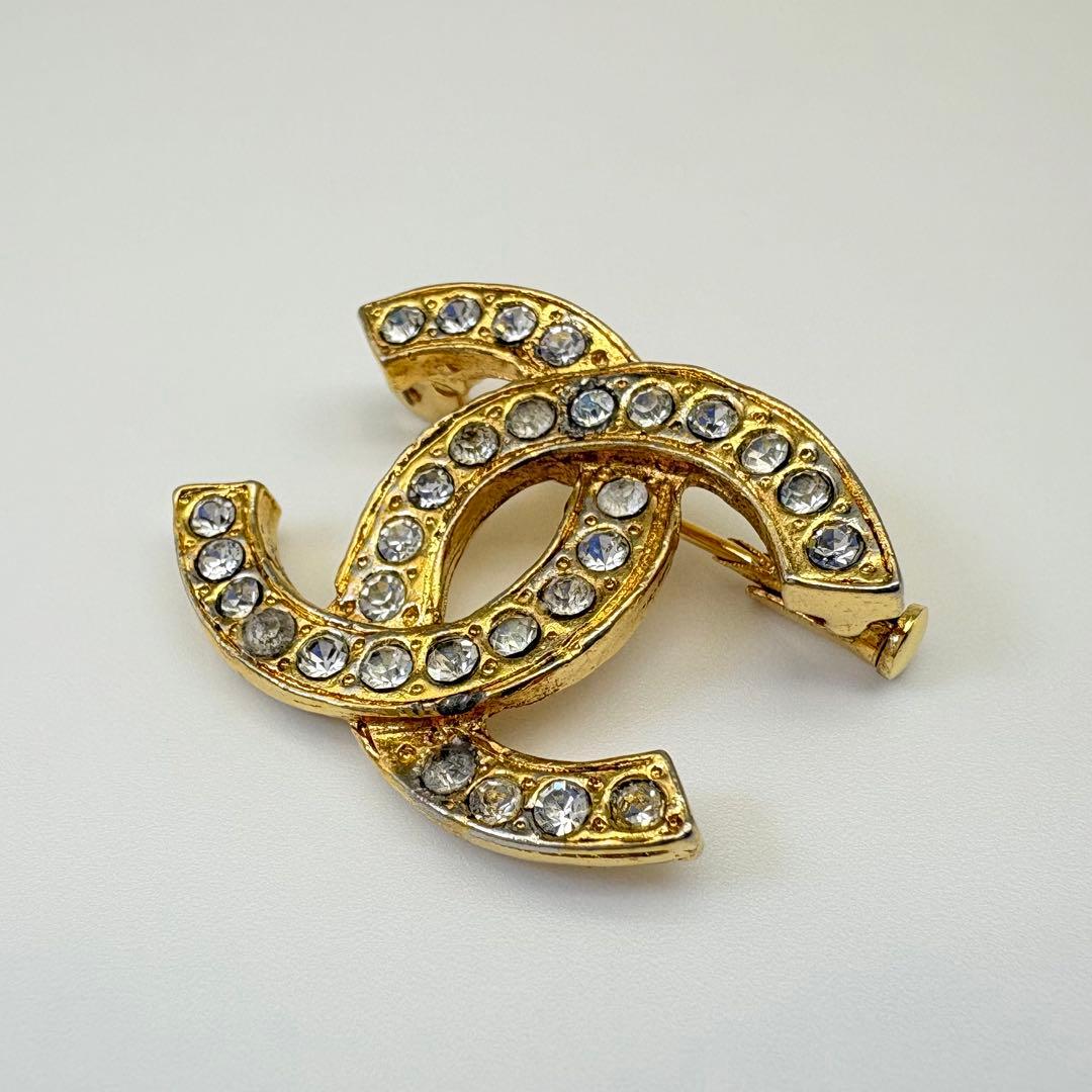 CHANEL シャネル ブローチ ココマーク ラインストーン ヴィンテージ