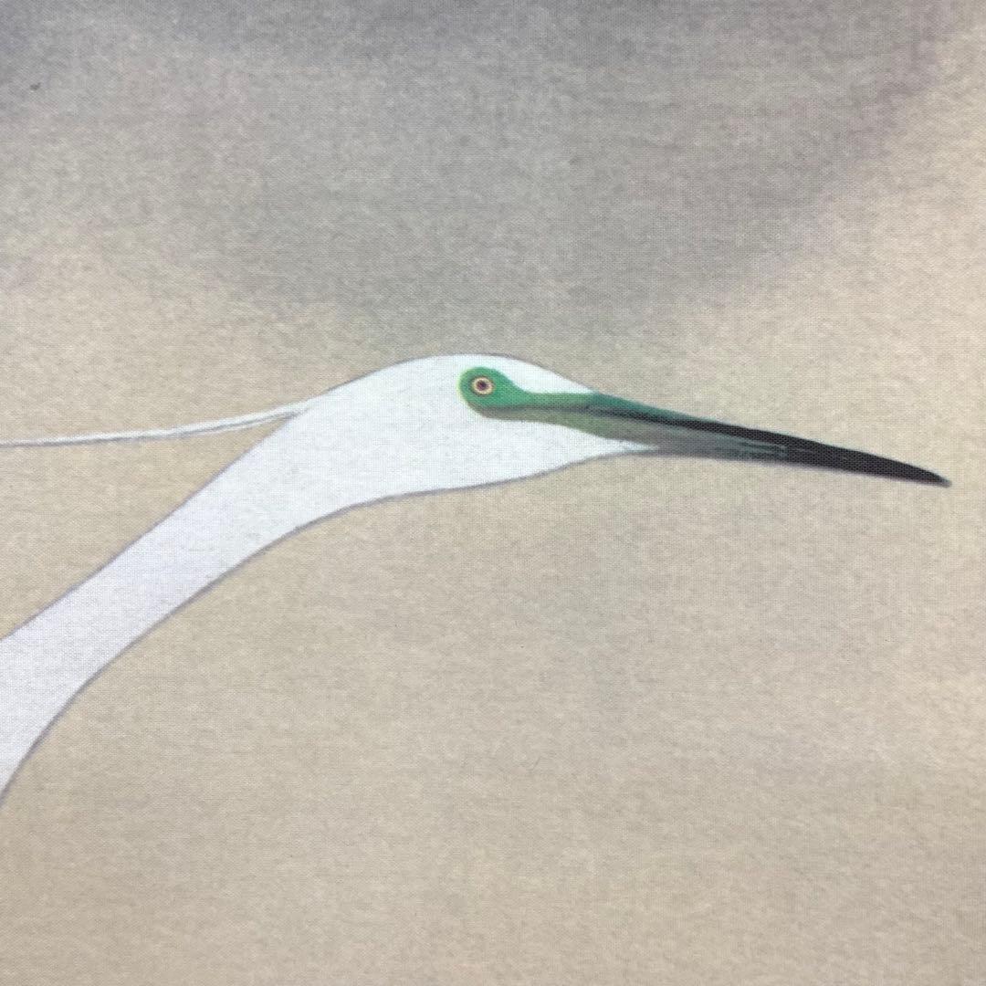 掛軸 速水御舟 白鷺紫閃 木箱 複製 工芸 鳥 2-72