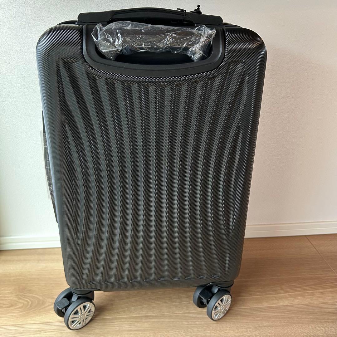 【Sブラック】スーツケース 機内持ち込み フロントオープン USB充電　キャリー
