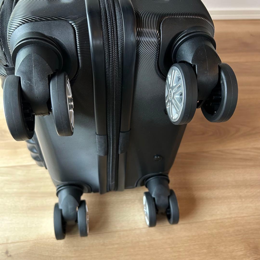 【Sブラック】スーツケース 機内持ち込み フロントオープン USB充電　キャリー