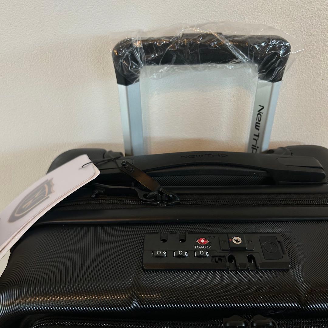 【Sブラック】スーツケース 機内持ち込み フロントオープン USB充電　キャリー