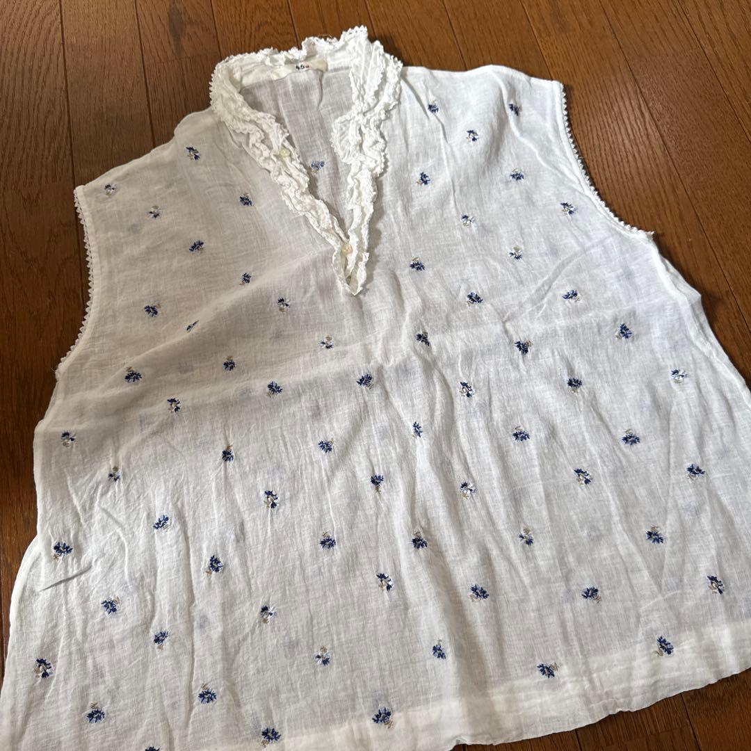 45r 小花柄 ガーゼタンクトップ コットン