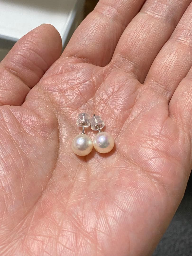 ピカチュウさま専用【最高級　プラチナ】 あこや真珠　パールピアス　越しもの