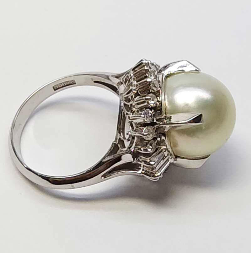 真珠　ダイヤモンド　プラチナ　リング