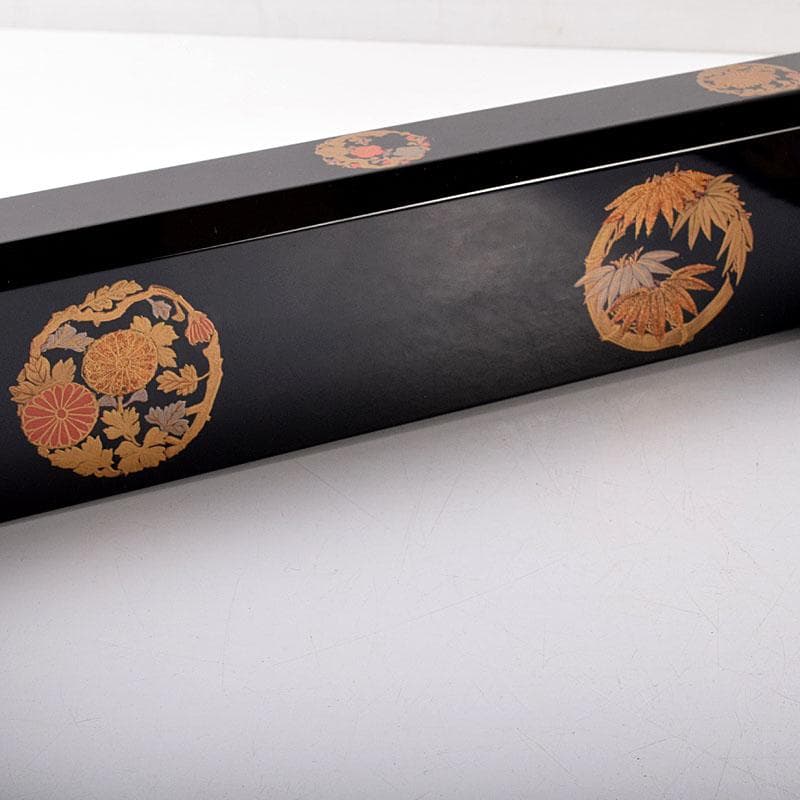 茶道具　輪島塗　北浜宗真作　四君子蒔絵　炉縁　共箱　8216C