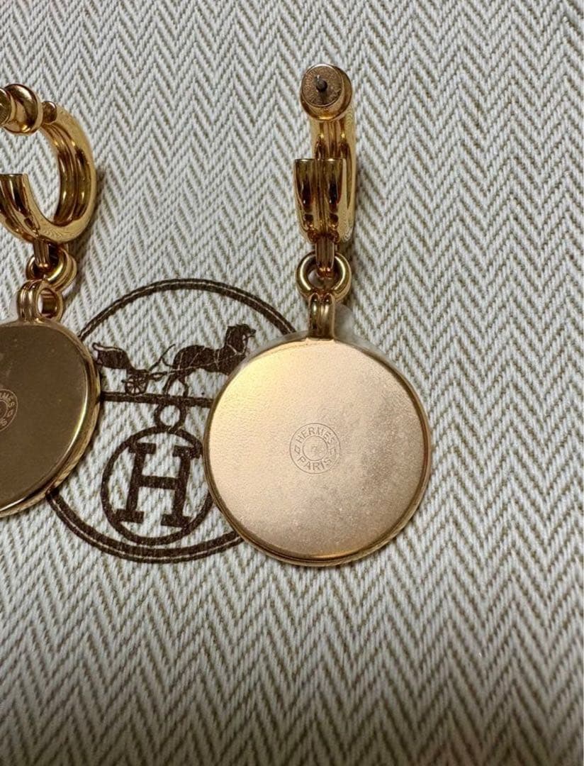 HERMES ブラゾン ピアス　ピンクゴールド