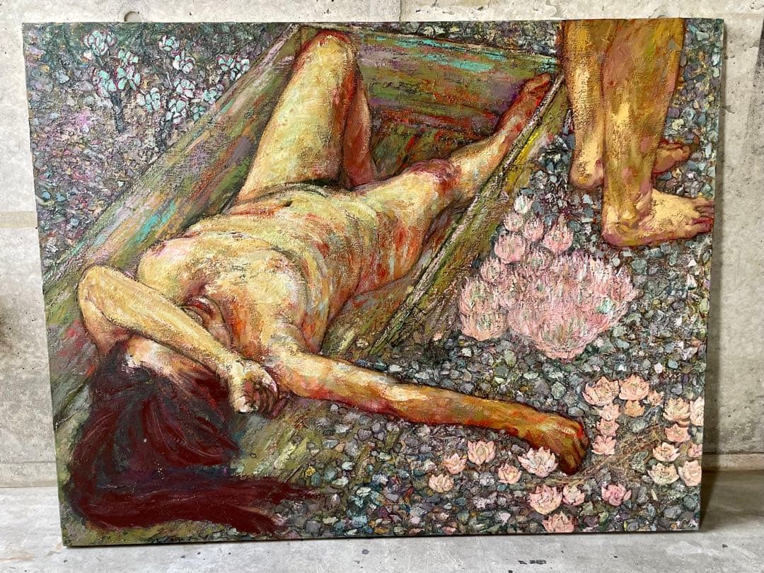 直接引取り限定6980円　91cm 117cm油絵　特大作品