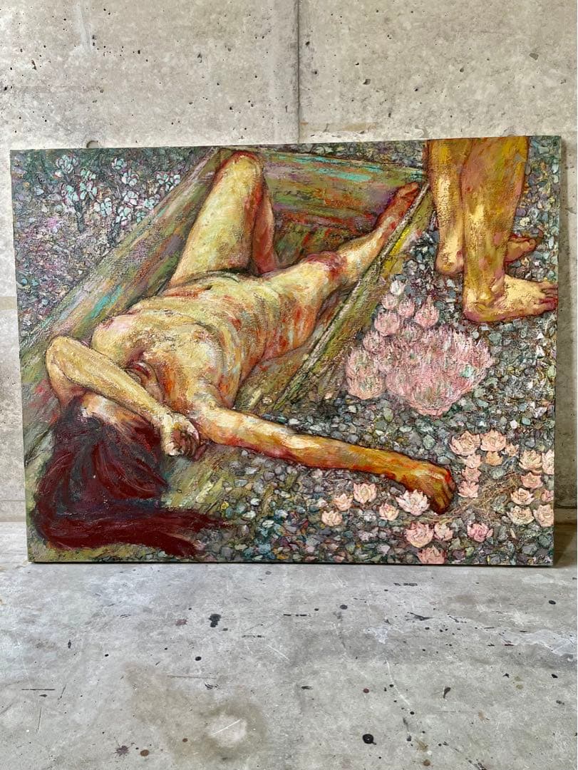 直接引取り限定6980円　91cm 117cm油絵　特大作品