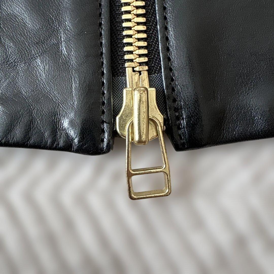 ベルS /N シングルライダースM 黒　ゴールド金具　Wジップ