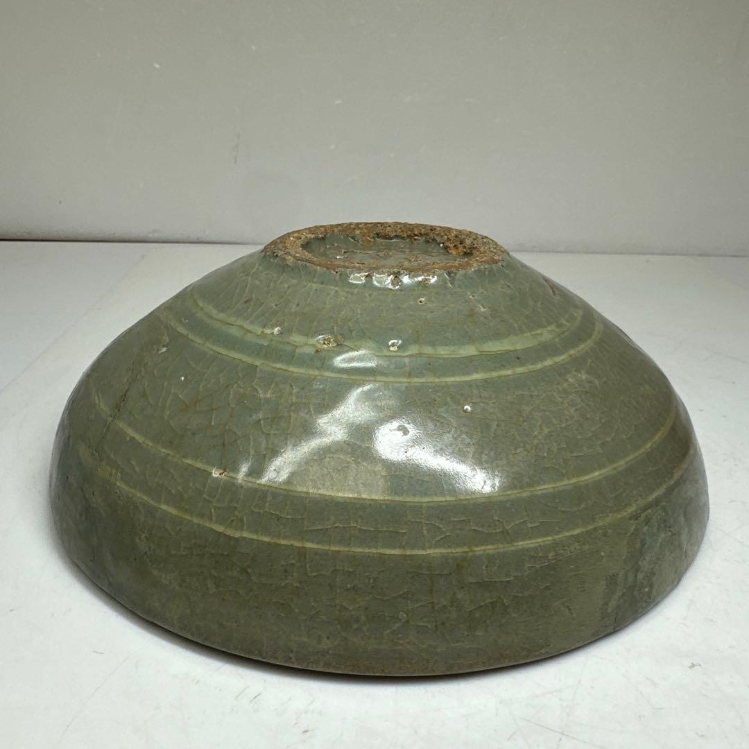 古代　高麗青磁　白泥象嵌鉢　幅約18.8㎝　東さ7-0414④