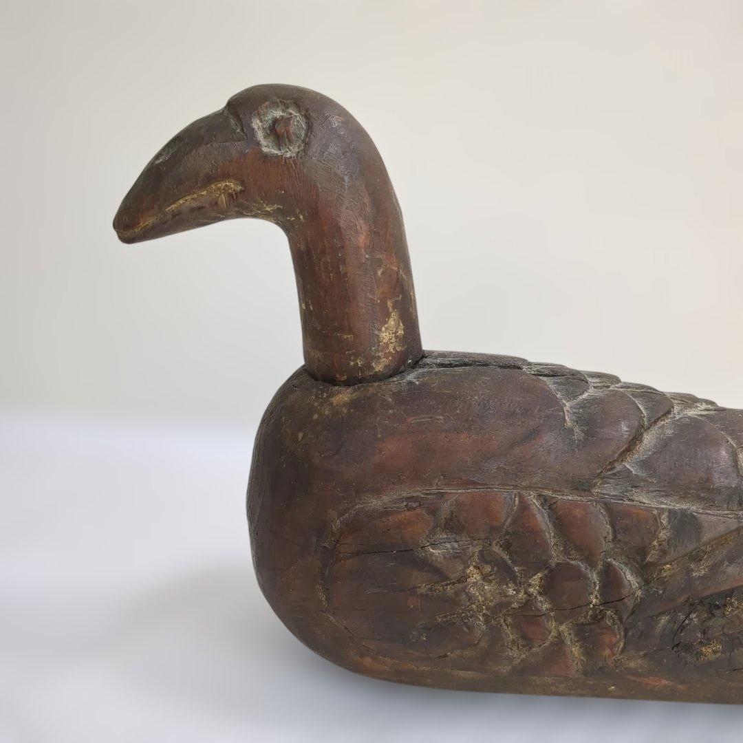 李朝 デコイ 木彫 置物 木雁 朝鮮美術