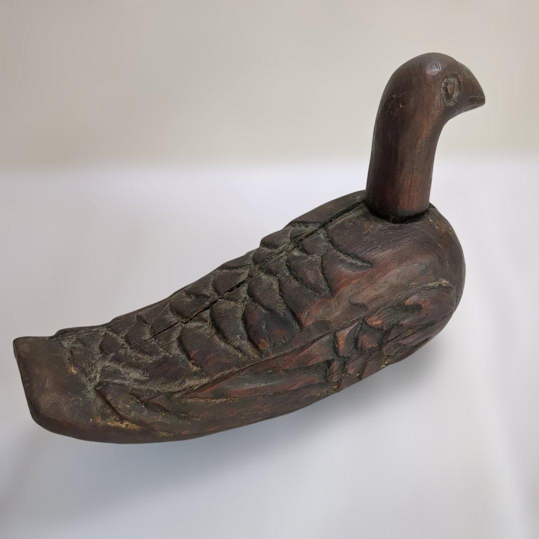 李朝 デコイ 木彫 置物 木雁 朝鮮美術