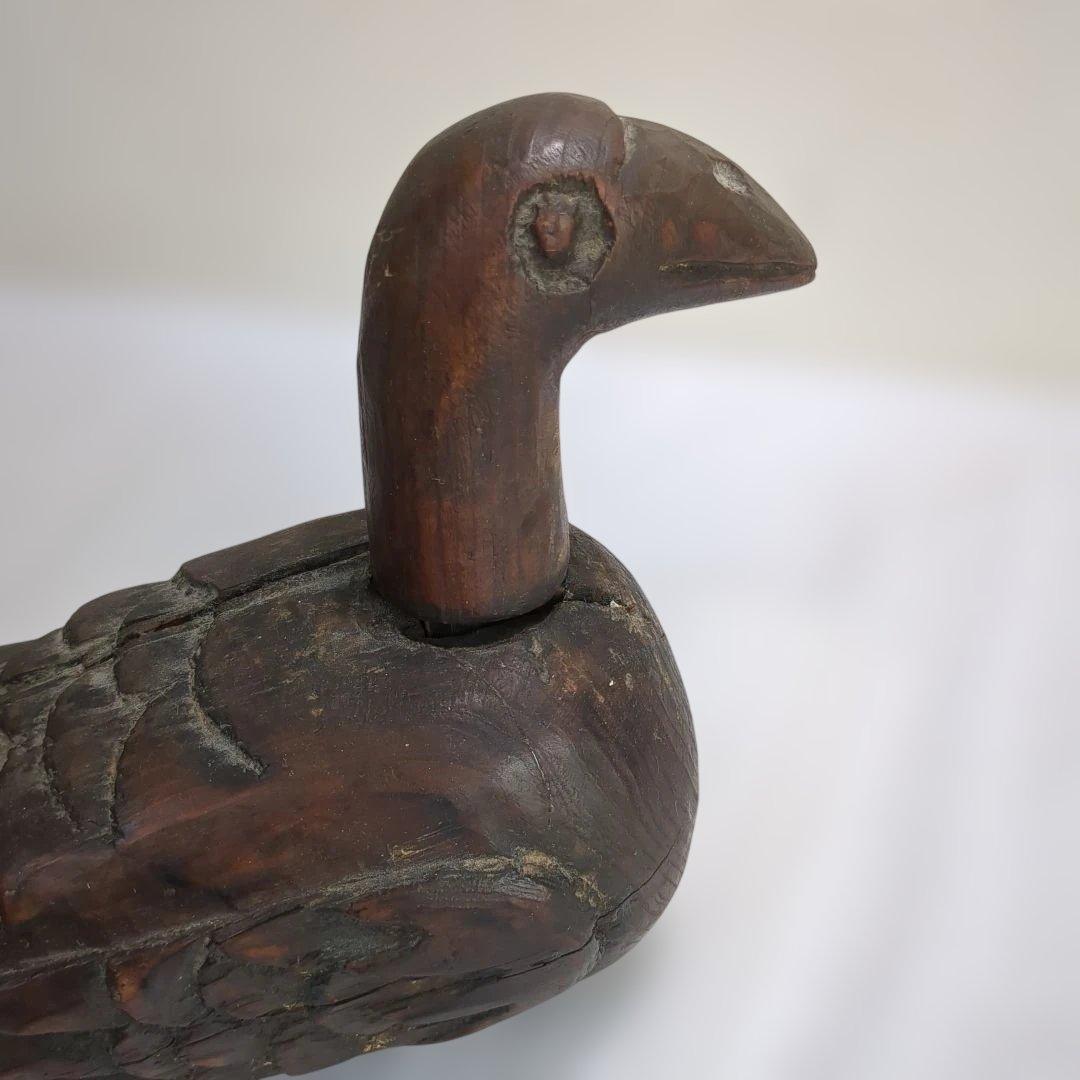 李朝 デコイ 木彫 置物 木雁 朝鮮美術