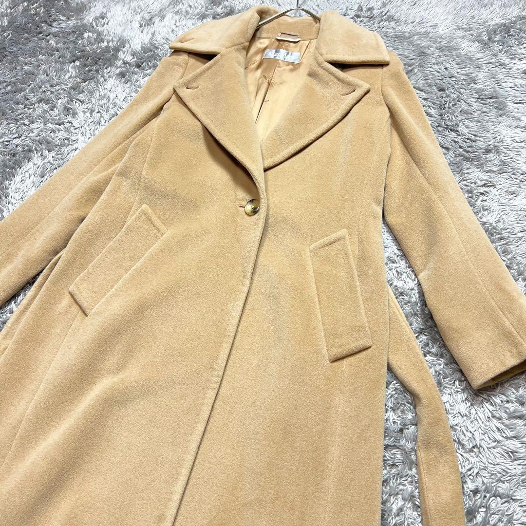 美品 Max Mara マニュエラ ロングコート アンゴラ L相当 キャメル