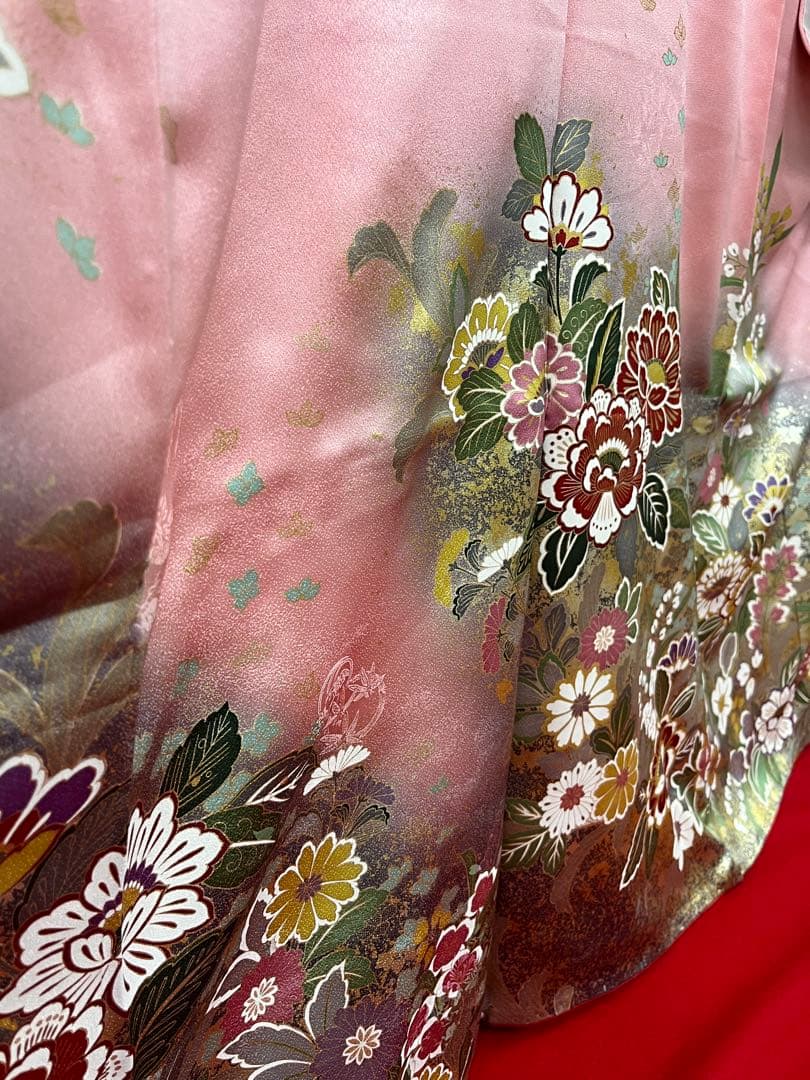 中古★振袖★仕立て上がり　NO.B11 ピンク色　成人式　結婚式