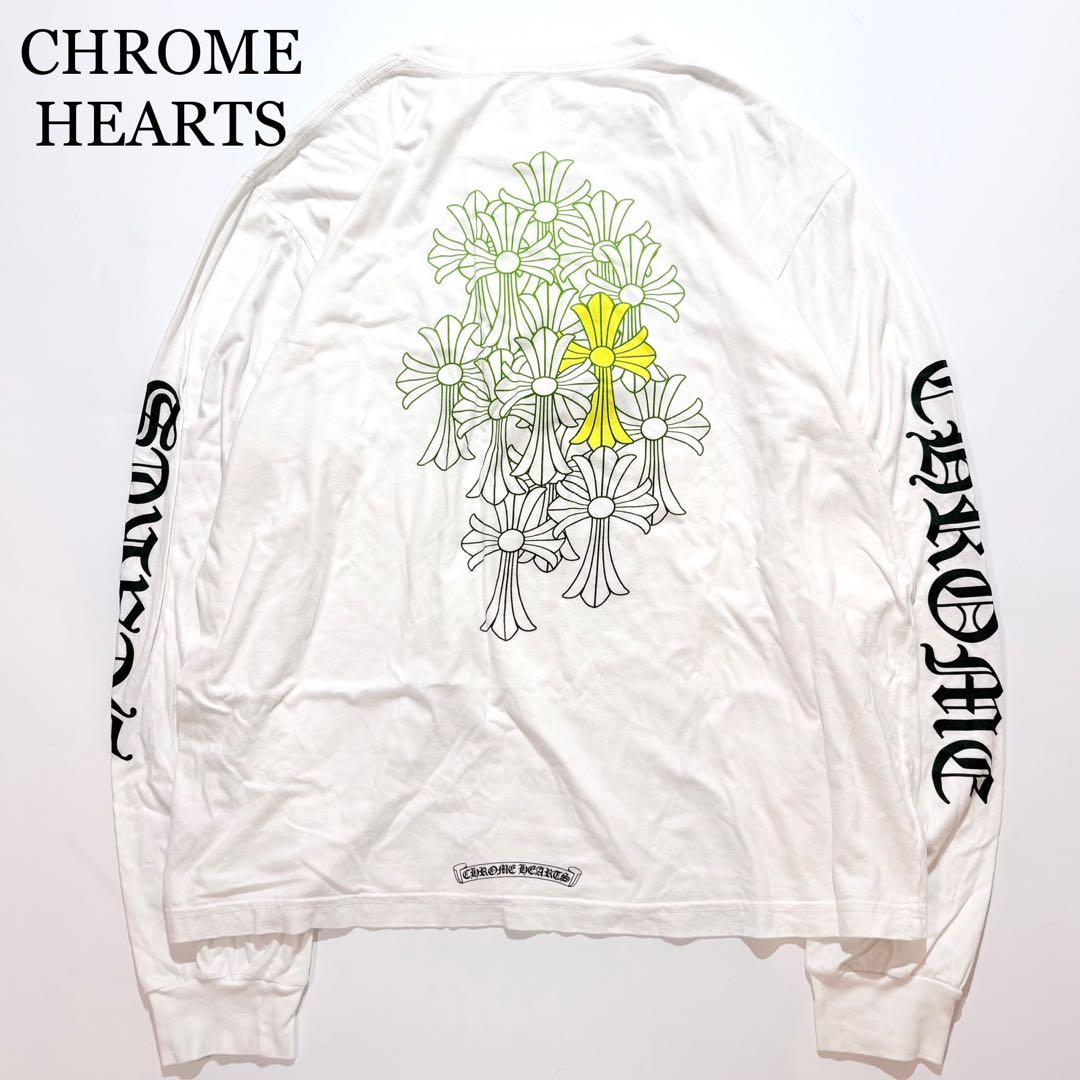 CHROME HEARTS ロンT セメタリークロス 袖ロゴ ホワイト XL