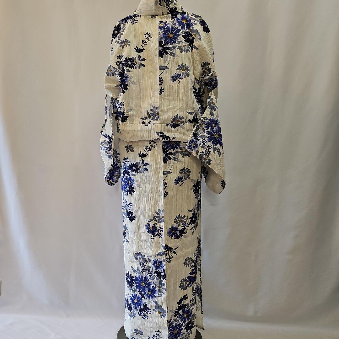 浴衣☆プレタ☆新品☆綿麻☆花柄☆裄67cm☆単衣☆夏着物☆夏祭り☆レディース