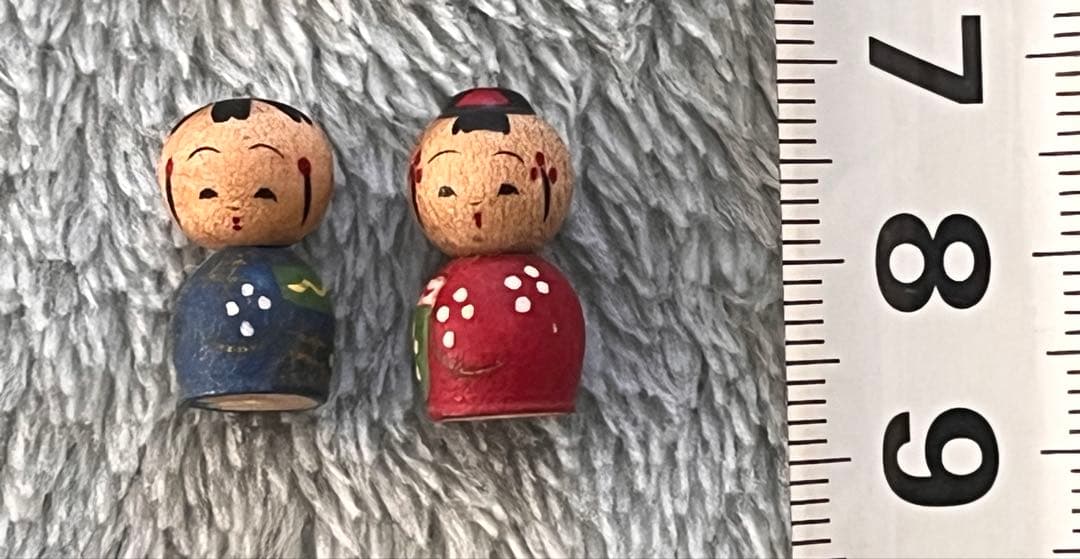 ミニチュアこけし15体　木製　手作り　首振りこけし　最小1センチ　昭和30年代
